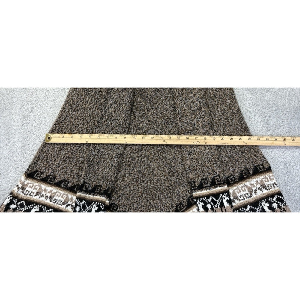 Tejidos Intihuatana Perú Alpaca Baby Women's Poncho Brown Aztec Knit - Picture 8 of 9